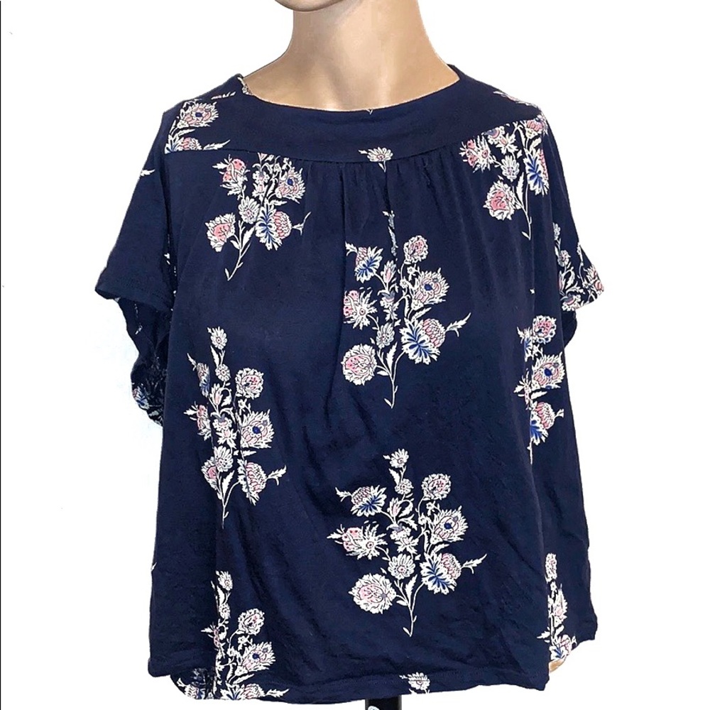 Lucky Brand Short Sleeve Floral Blouse